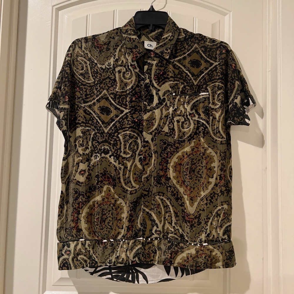 CH CHAPTER Vintage Paisley Patterned Men’s button down Shirt size M NWOT